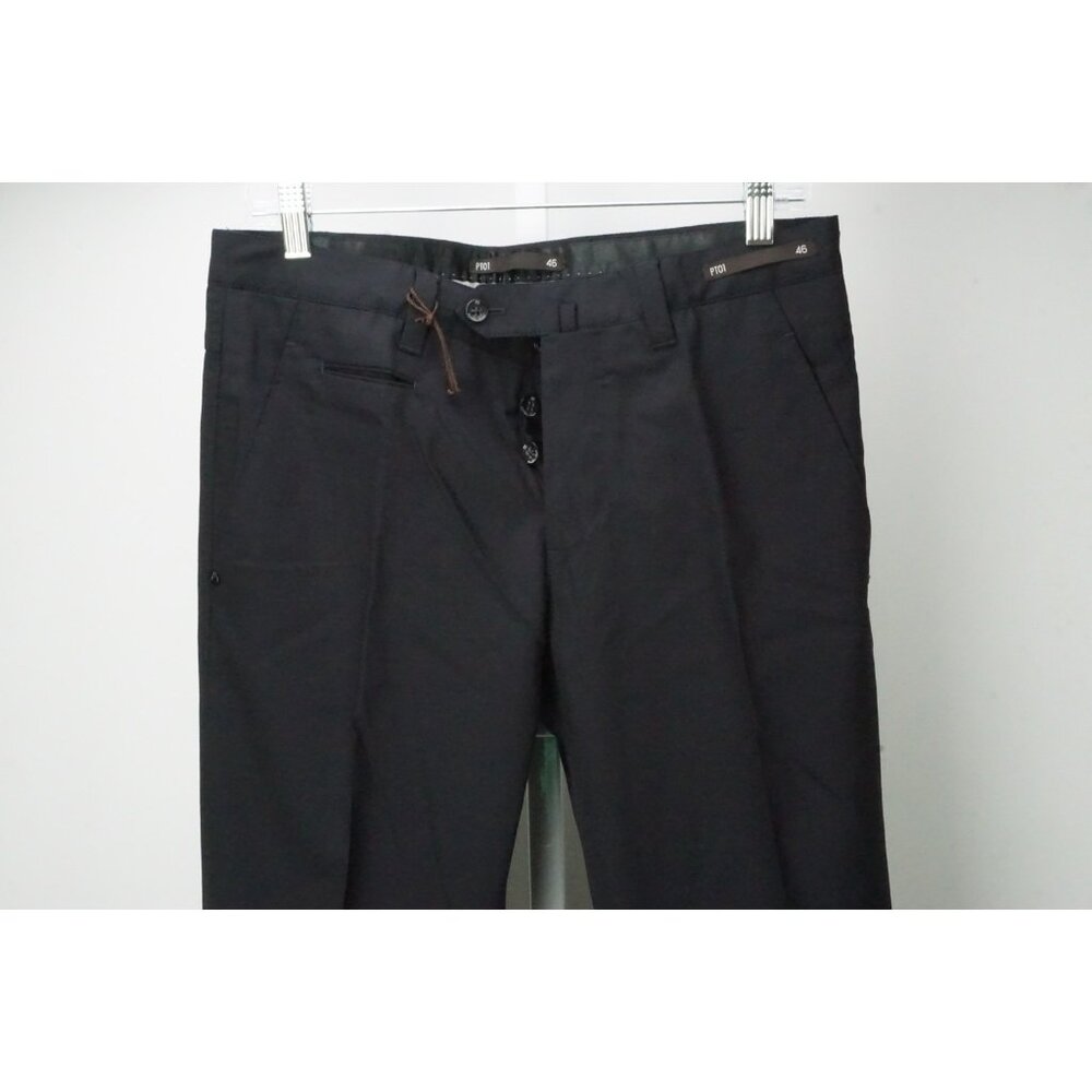 PT01 Slim Fit Stretch Wool Blend blue Mens Dress Pants Trousers Sz 46 EU NEW